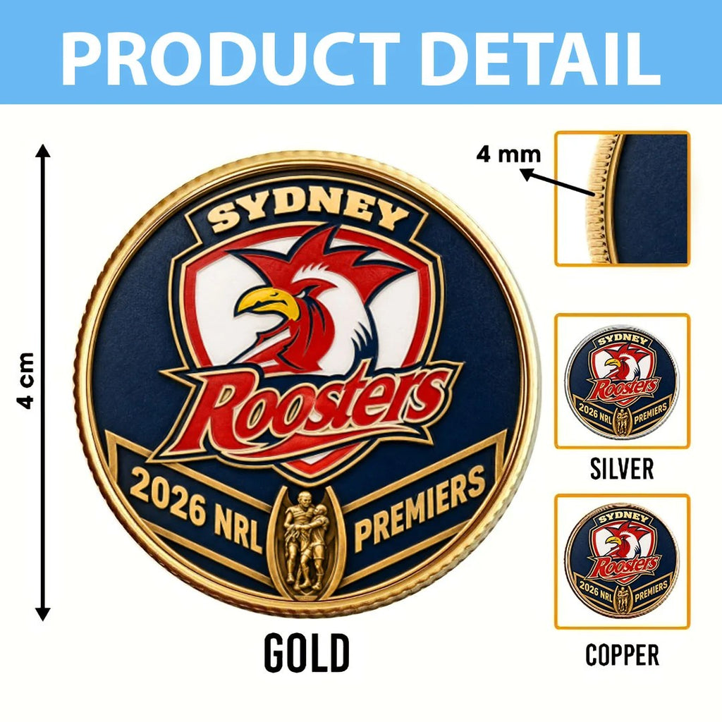Sydney Roosters 2026 NRL Premiers Commemorative Coin – MAITM15309