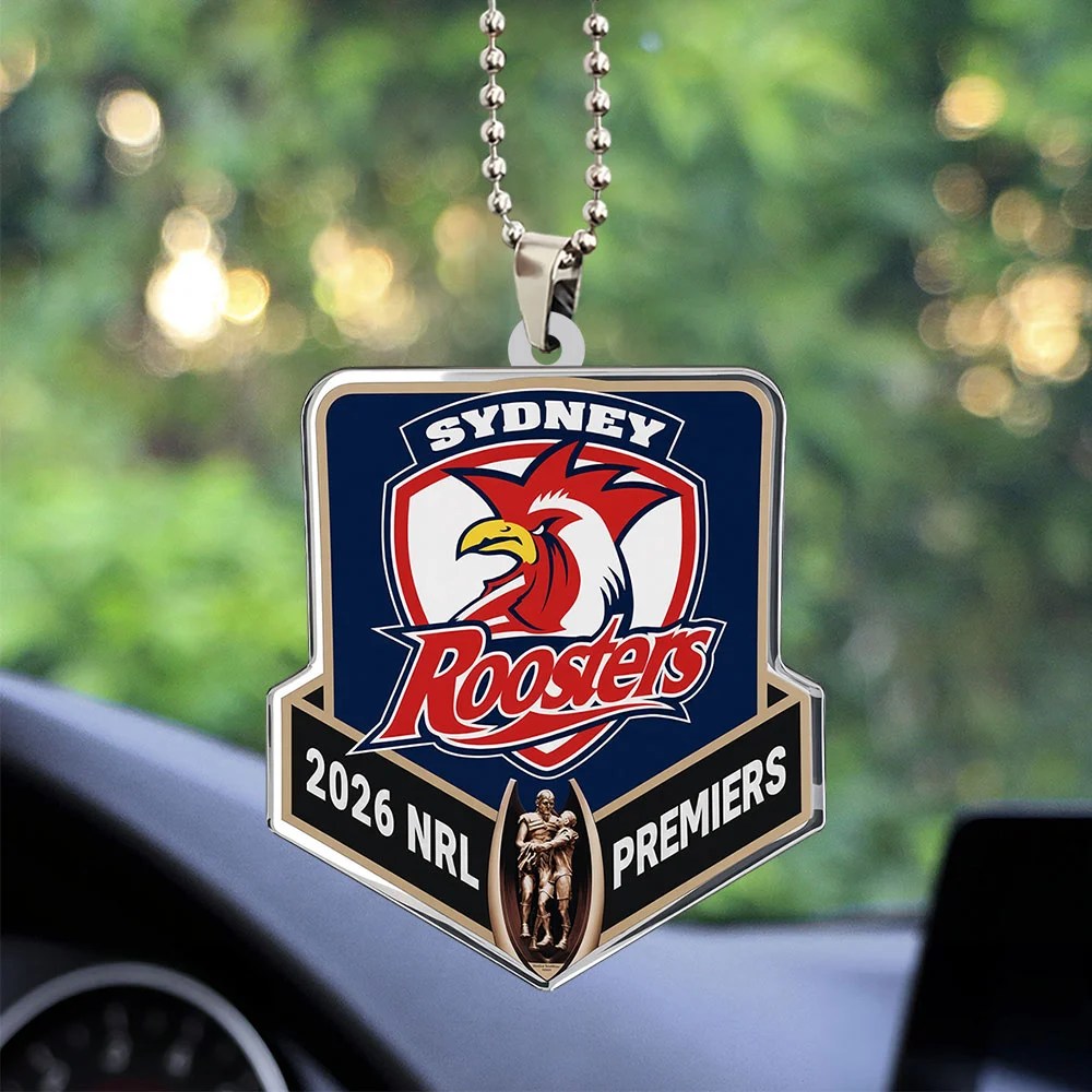 Sydney Roosters 2026 NRL Premiers Custom shape 2-sided Acrylic Car Ornament – TANTN25884
