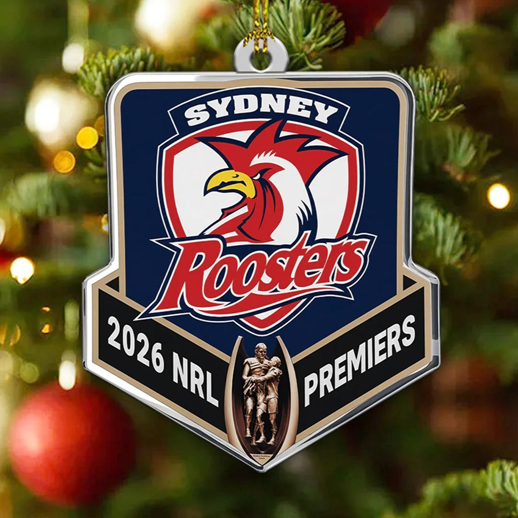 Sydney Roosters 2026 NRL Premiers Custom Shape 2-side Printed Acrylic Ornament – TANTN25883