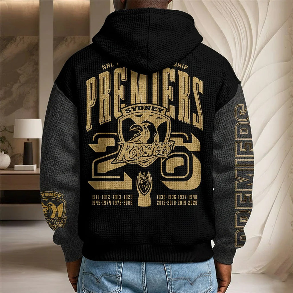 Sydney Roosters 2026 NRL Premiers 3D Unisex Waffle Hoodie – TANTN25932