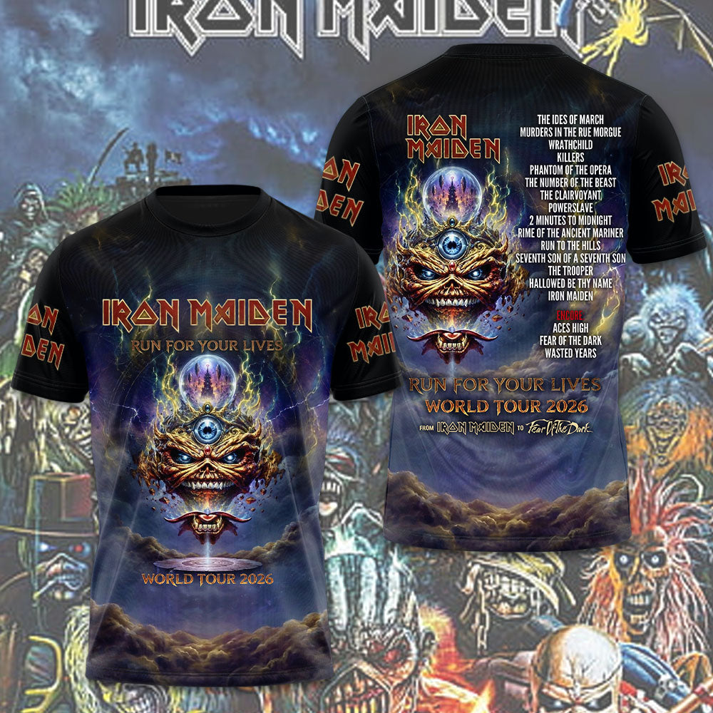 Iron Maiden 2026 World Tour 3D Apparel – TMTHU6664