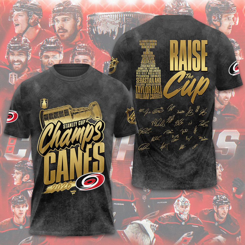 Carolina Hurricanes 2026 Stanley Cup Champions 3D Apparel – TMTHU7058