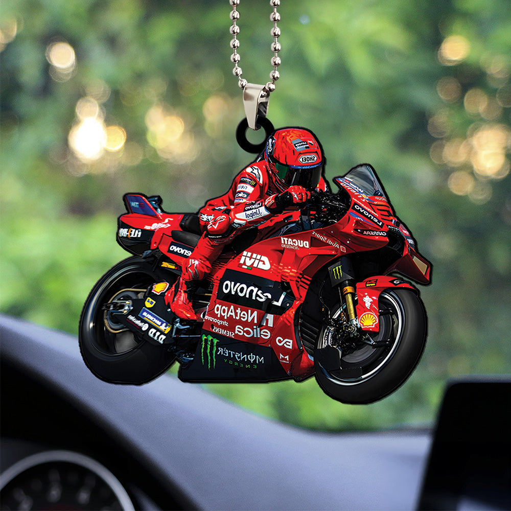 Ducati Lenovo Team x Marc Marquez Custom Shape 2-sided Acrylic Car Ornament – TANTN 11812