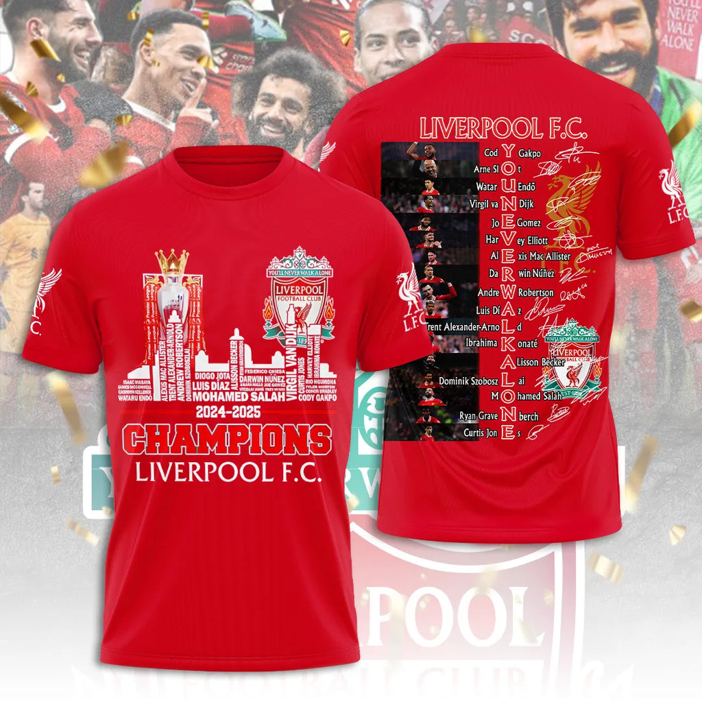 Liverpool FC 2024/25 Premier League Champions 3D Apparel – TANTN 12221