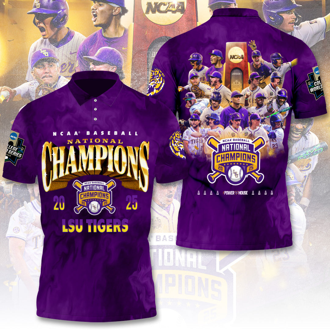 LSU Tigers Baseball 2025 National Champions 3D Apparel – TANTN 13826