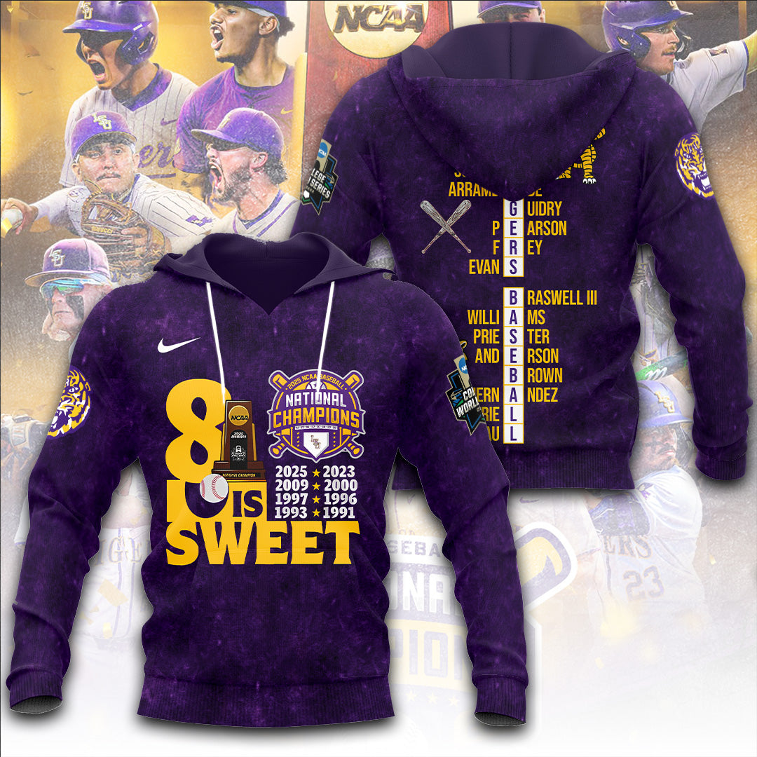 LSU Tigers Baseball 2025 National Champions 3D Apparel – TANTN 13866