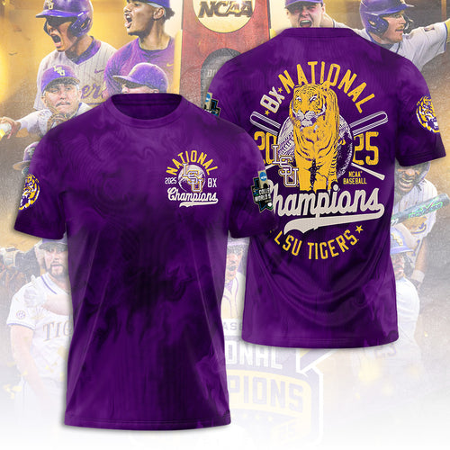 LSU Tigers Baseball 2025 National Champions 3D Apparel – TANTN 13876