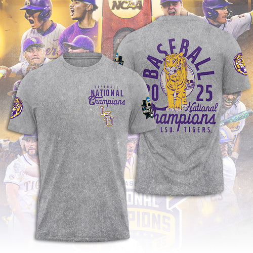 LSU Tigers Baseball 2025 National Champions 3D Apparel – TANTN 13883