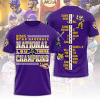 LSU Tigers Baseball 2025 National Champions 3D Apparel – TANTN 13885