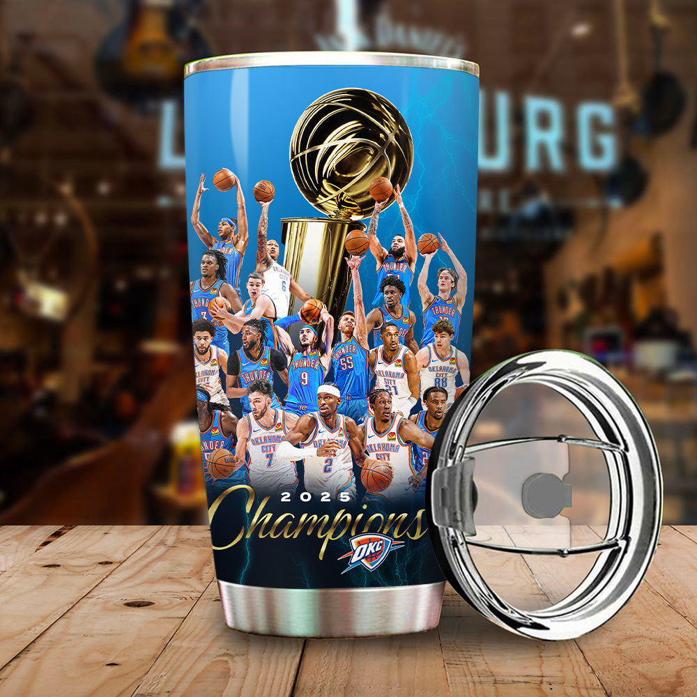 Oklahoma City Thunder 2025 NBA Champions Tumbler Cup – TANTN 13916