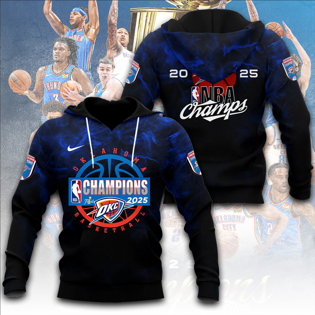 Oklahoma City Thunder 2025 NBA Champions 3D Apparel – TANTN 13953