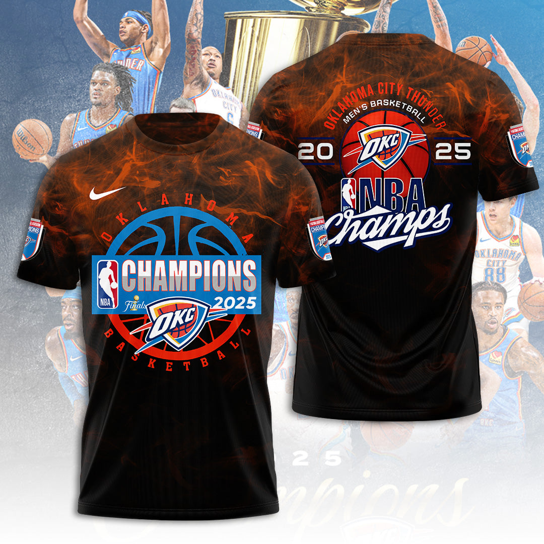 Oklahoma City Thunder 2025 NBA Champions 3D Apparel – TANTN 13974
