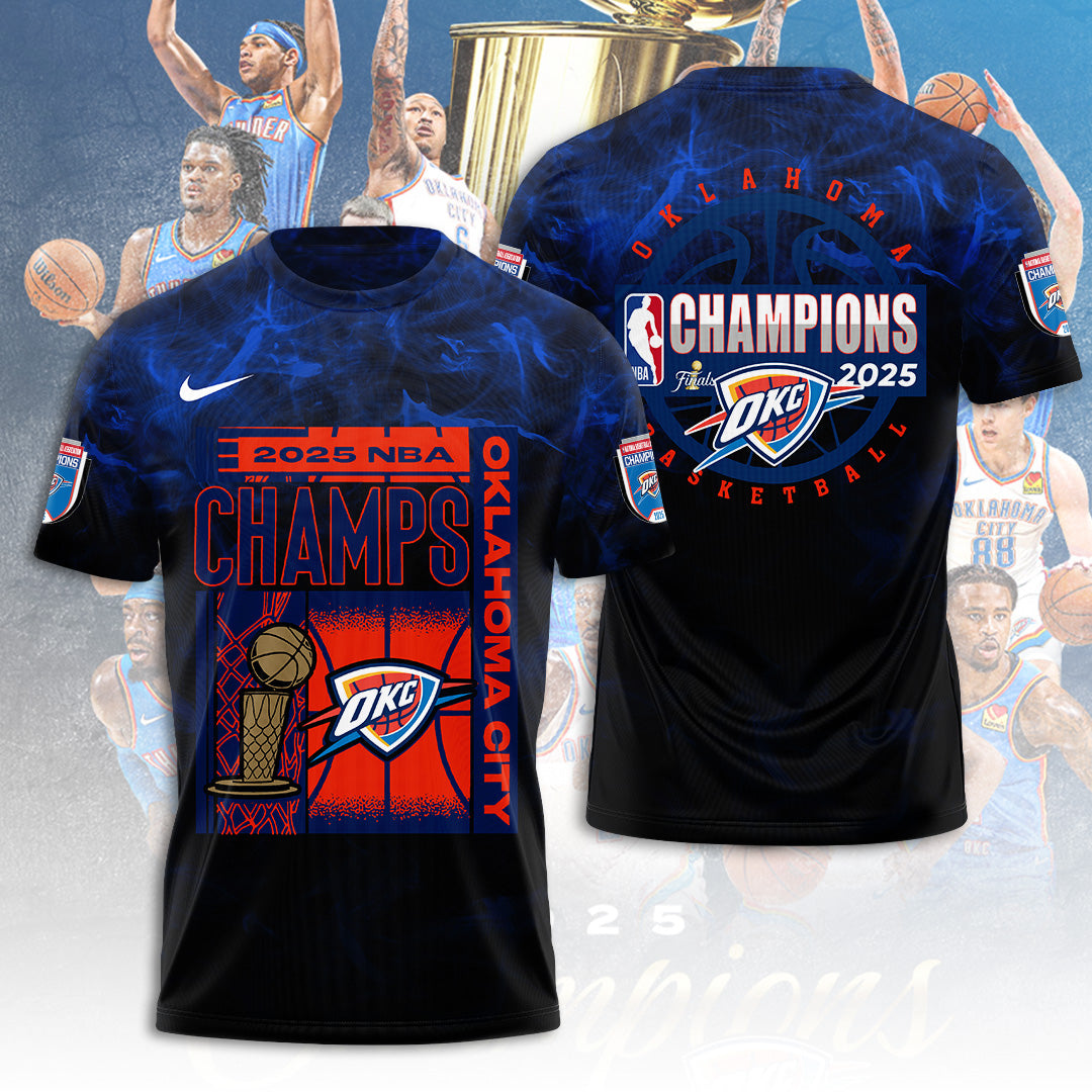 Oklahoma City Thunder 2025 NBA Champions 3D Apparel – TANTN 13977