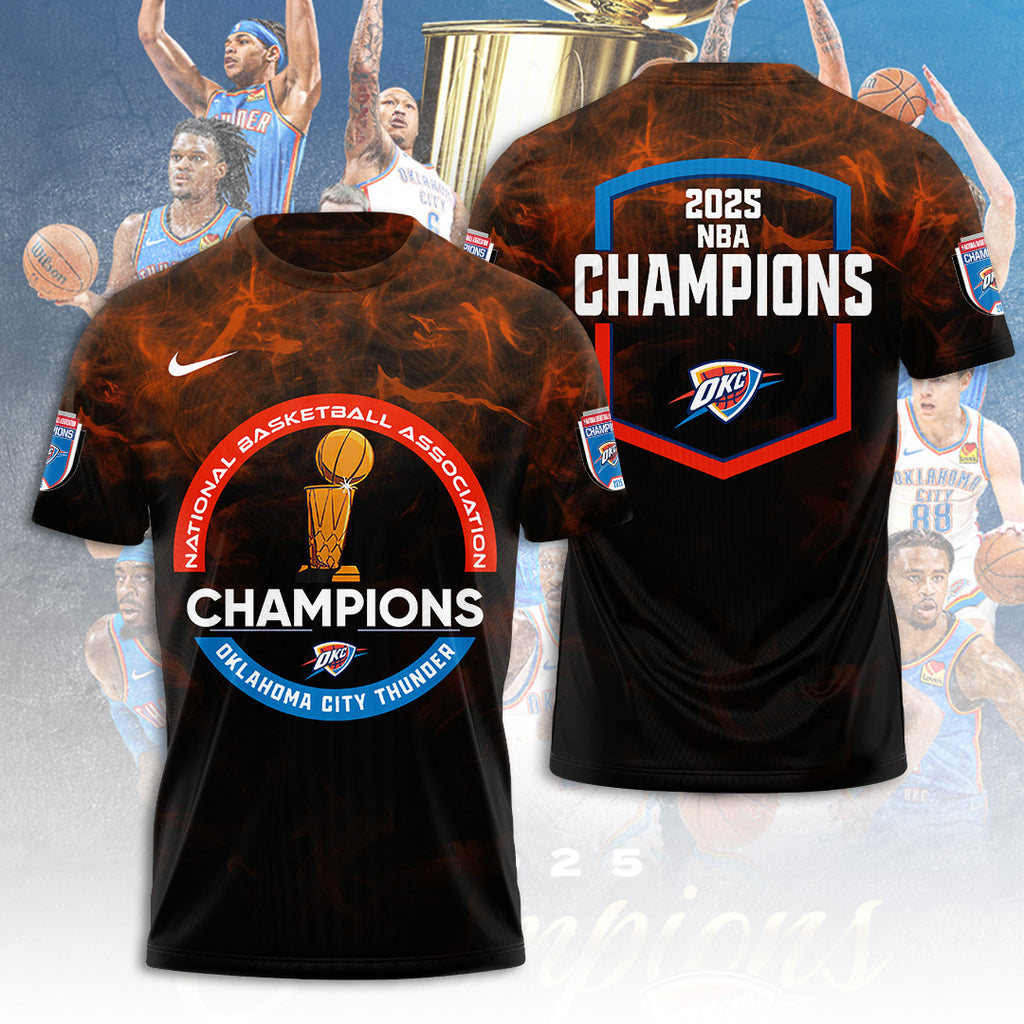 Oklahoma City Thunder 2025 NBA Champions 3D Apparel – TANTN 13979