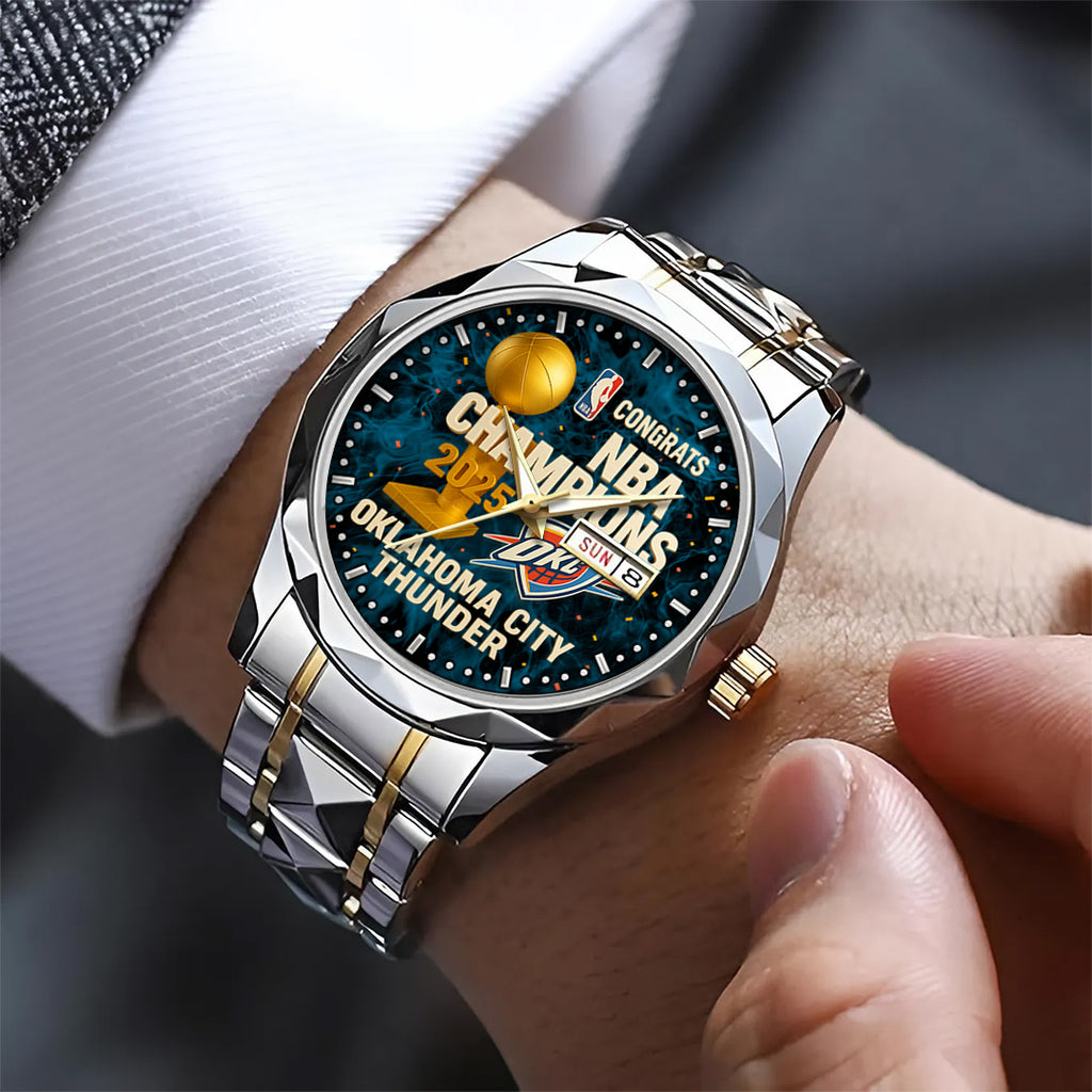 Oklahoma City Thunder 2025 NBA Champions Alloy Luxury Quartz Watch – TANTN 14226