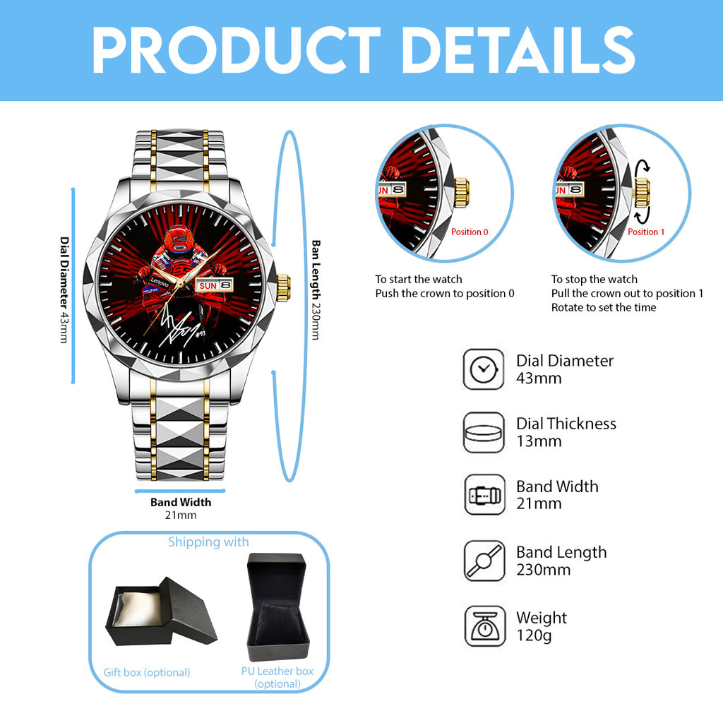 Ducati Lenovo Team x Marc Márquez Alloy Luxury Quartz Watch – TANTN 14511