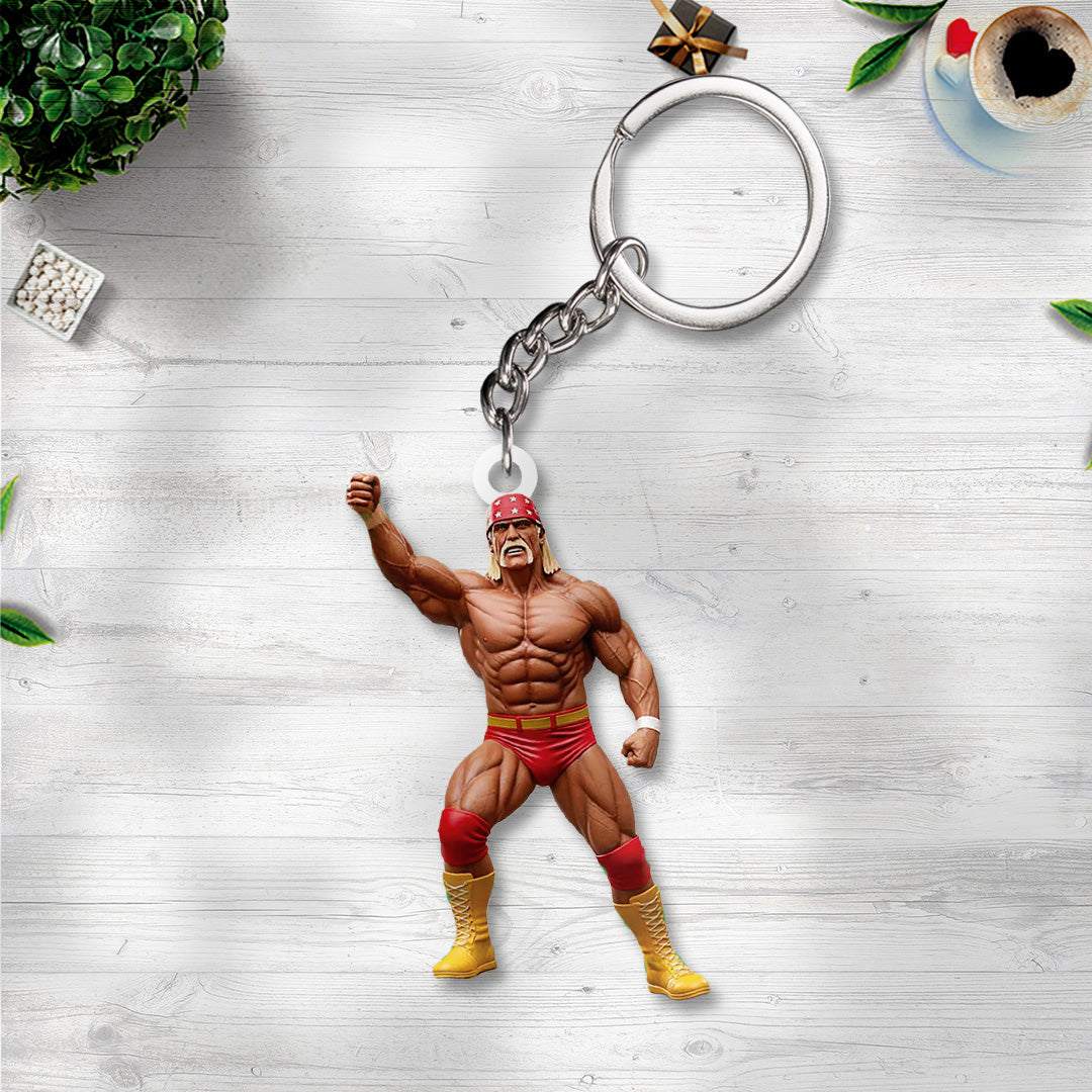 Hulk Hogan Custom Shape 2-sided Keychain – TANTN 15042