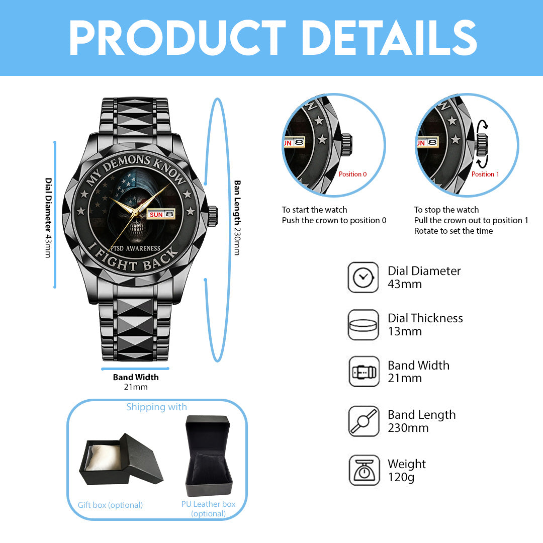 PTSD Awareness Veterans Alloy Luxury Quartz Watch – TANTN15626