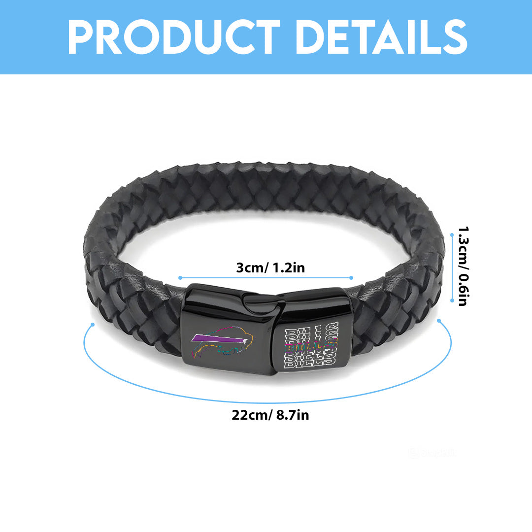 Buffalo Bills Crucial Catch 2025 Braided Leather Bracelet – TANTN15913
