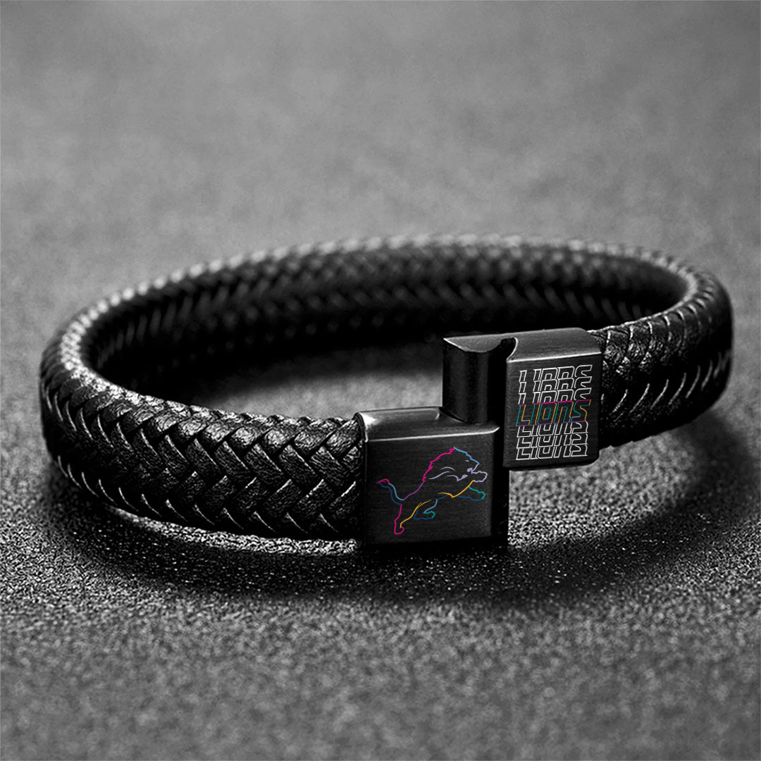 Detroit Lions Crucial Catch 2025 Braided Leather Bracelet – TANTN15920