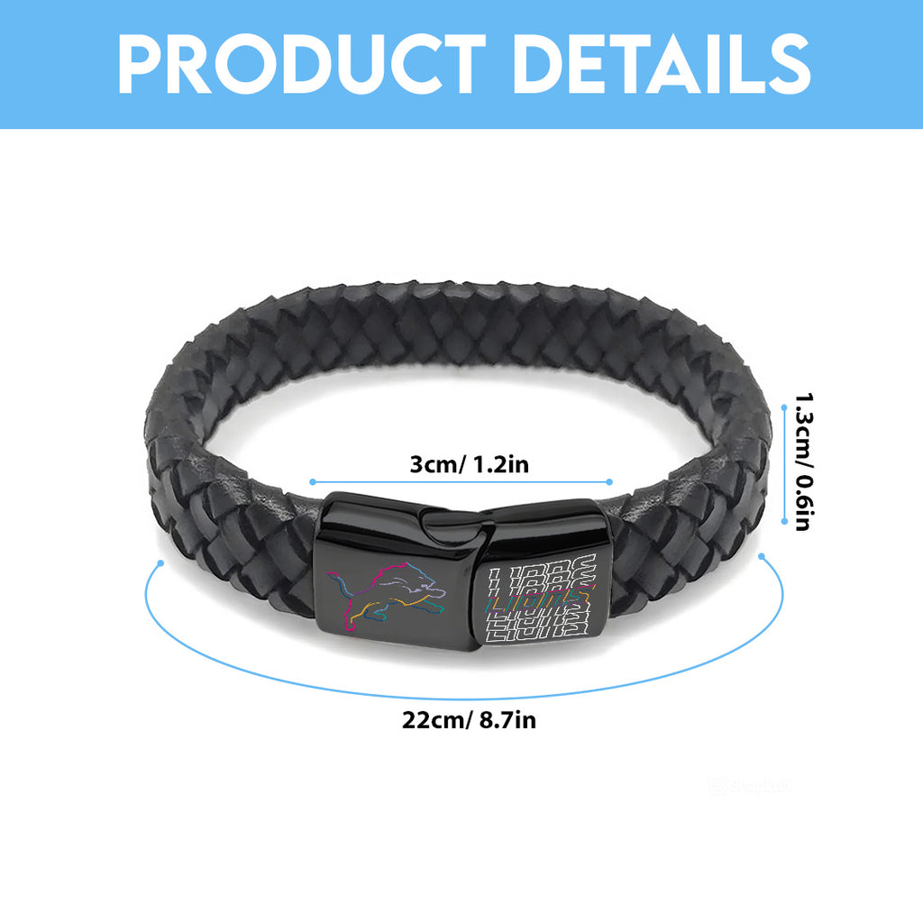 Detroit Lions Crucial Catch 2025 Braided Leather Bracelet – TANTN15920
