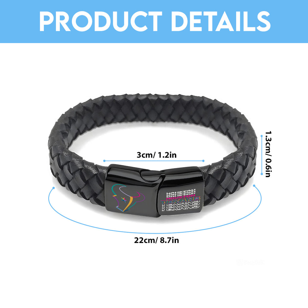 Houston Texans Crucial Catch 2025 Braided Leather Bracelet – TANTN15923