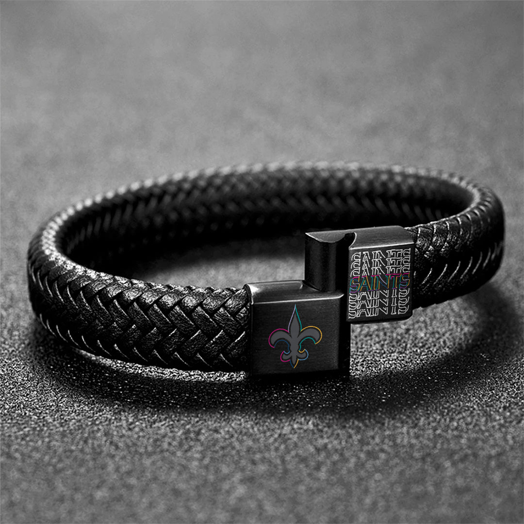 New Orleans Saints Crucial Catch 2025 Braided Leather Bracelet – TANTN15929