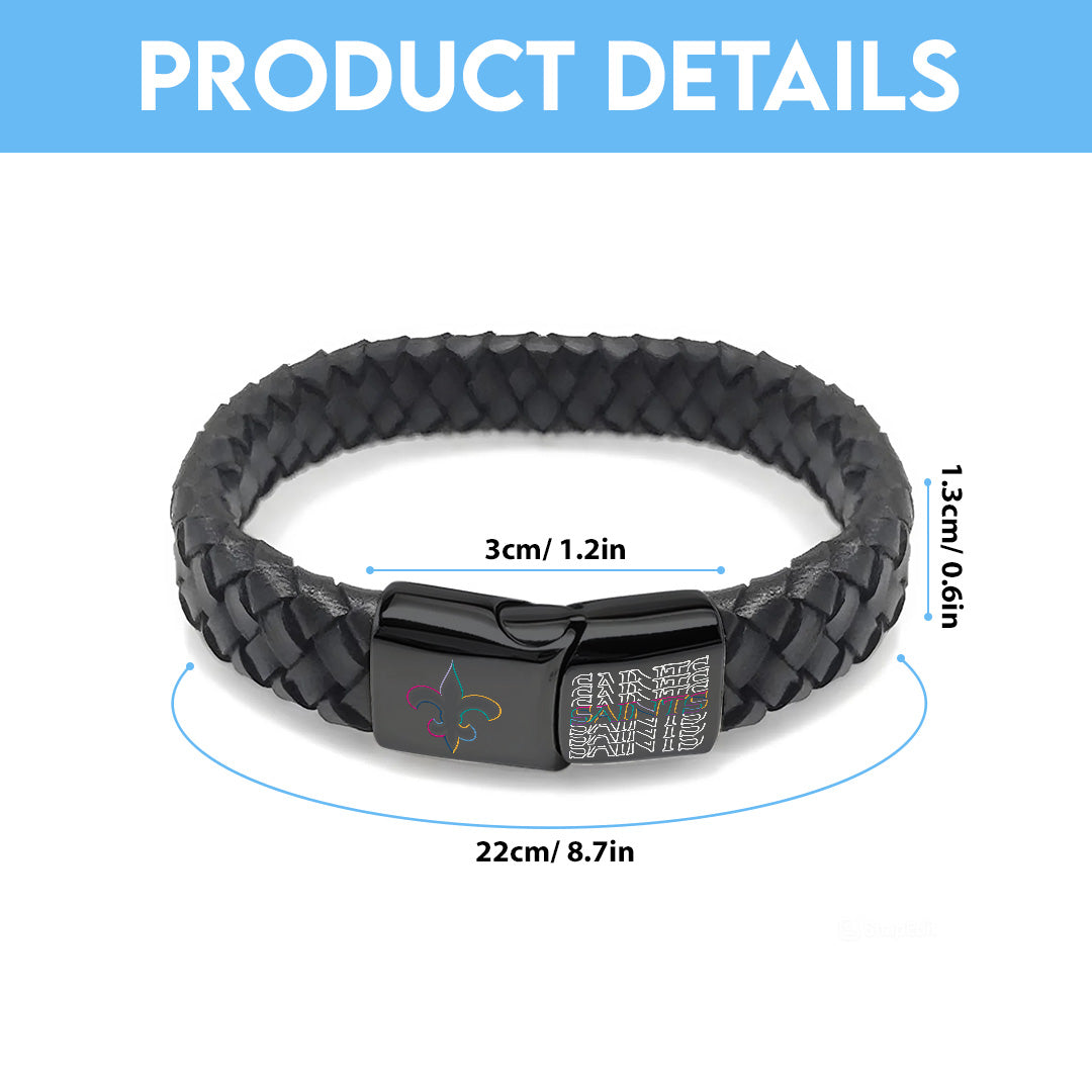 New Orleans Saints Crucial Catch 2025 Braided Leather Bracelet – TANTN15929