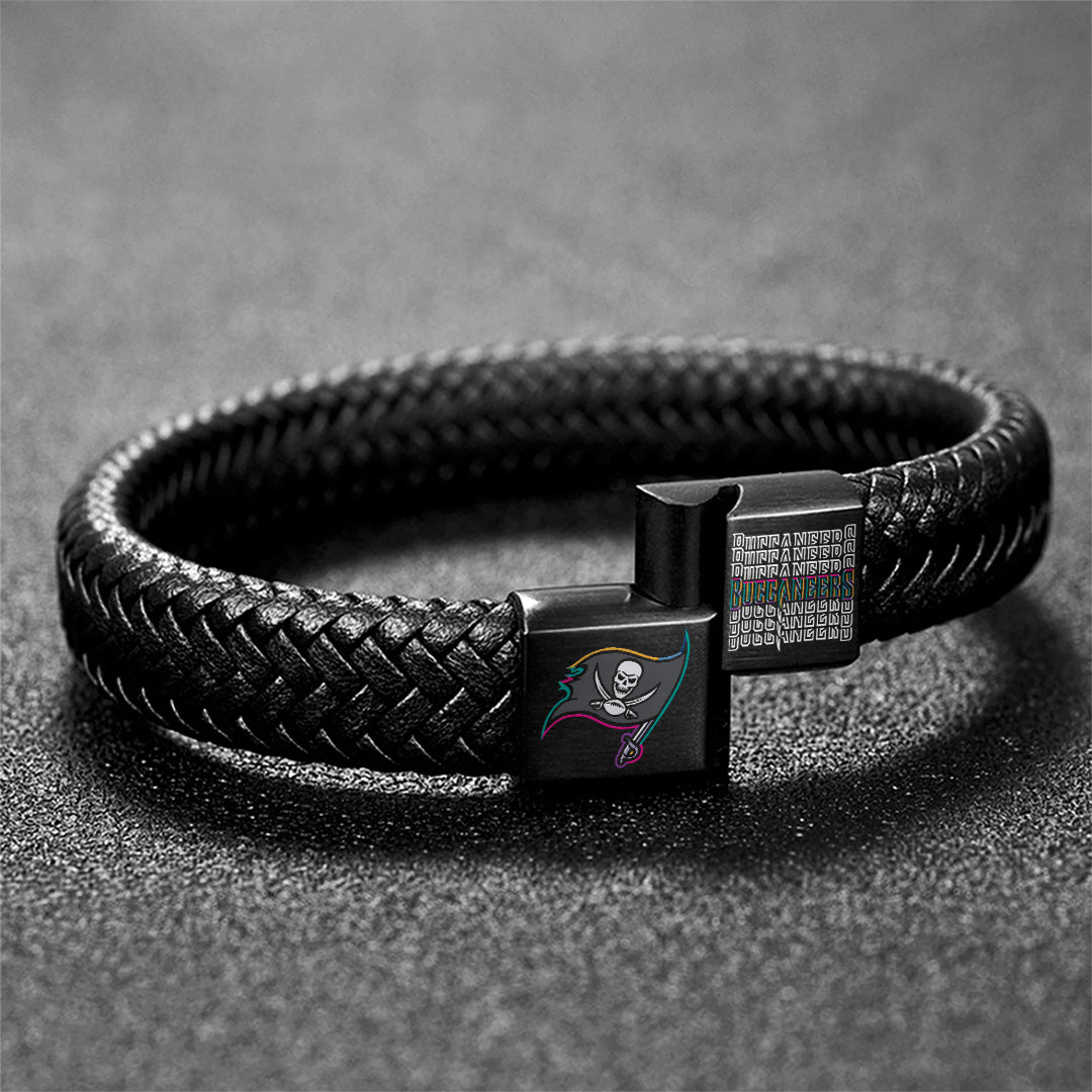 Tampa Bay Buccaneers Crucial Catch 2025 Braided Leather Bracelet – TANTN15937