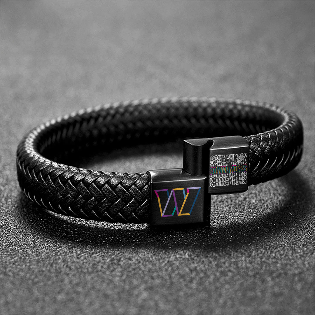 Washington Commanders Crucial Catch 2025 Braided Leather Bracelet – TANTN15939