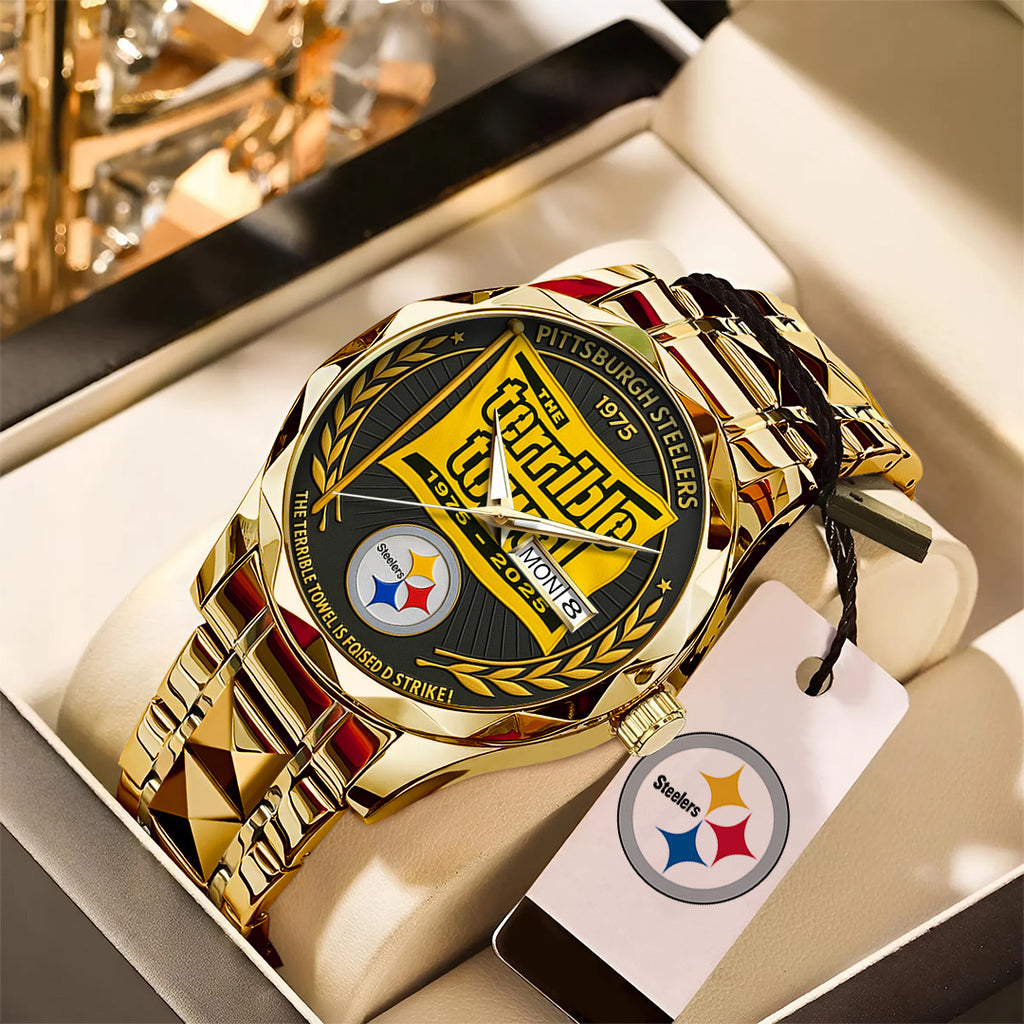 Pittsburgh Steelers The Terrible Towel 2025 Alloy Luxury Quartz Watch – TANTN16136