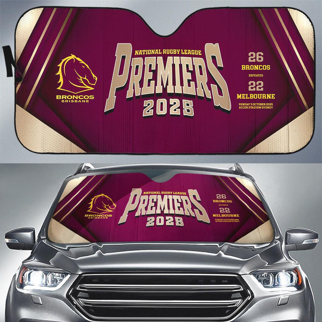 Brisbane Broncos 2025 Premiership Auto Sun Shade – TANTN17167