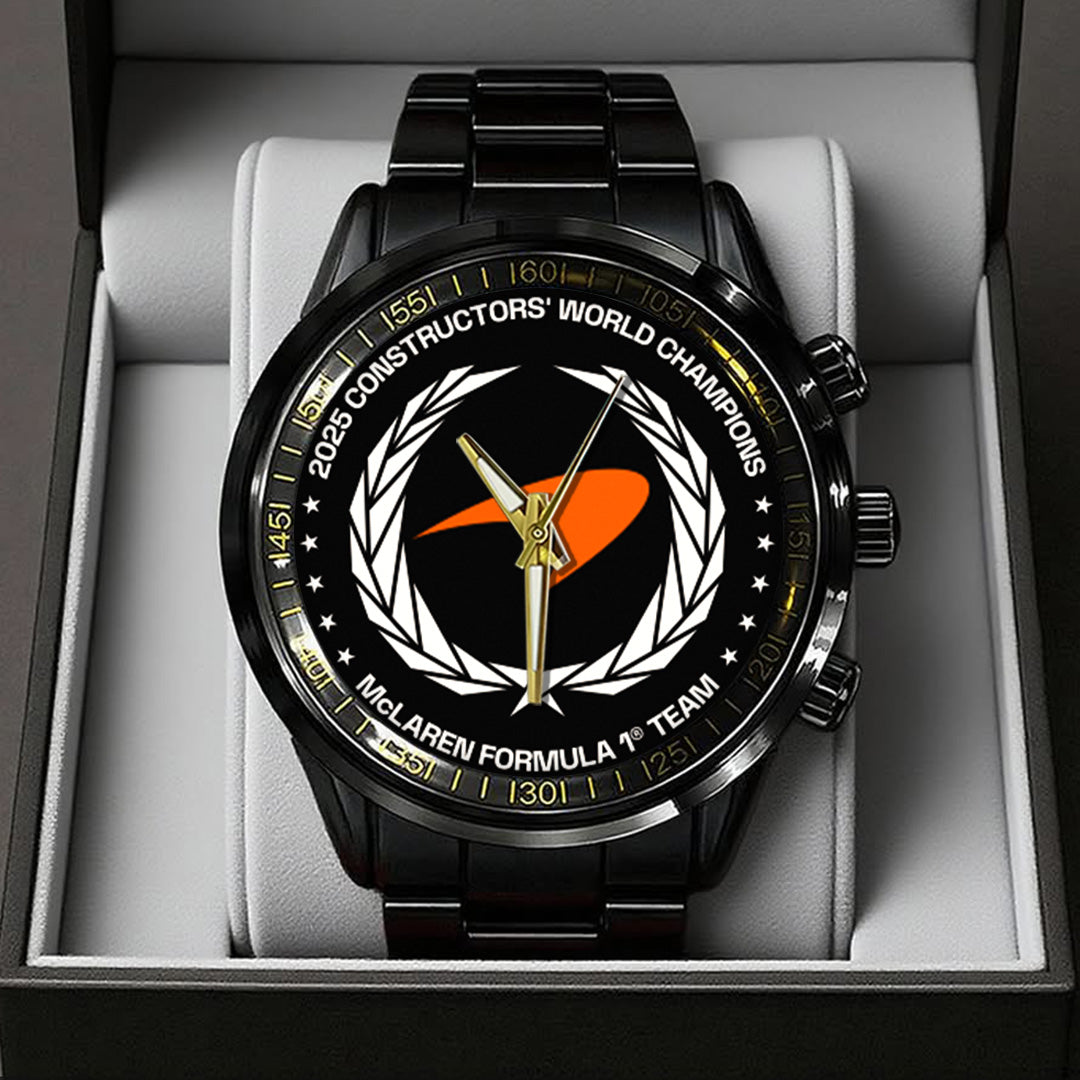 McLaren Formula 1 Team 2025 Constructors' 10 Times Black Stainless Steel Watch – TANTN17189