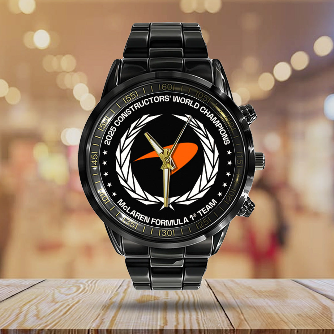 McLaren Formula 1 Team 2025 Constructors' 10 Times Black Stainless Steel Watch – TANTN17189