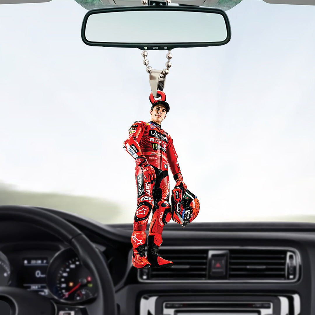 Ducati Lenovo Team x Marc Márquez Custom Shape 2-sided Acrylic Car Ornament – TANTN17219