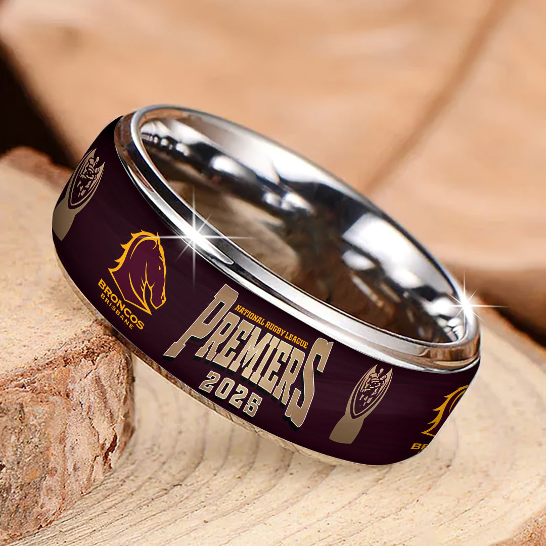Brisbane Broncos 2025 Premiership Custom Alloy Ring – TANTN17283