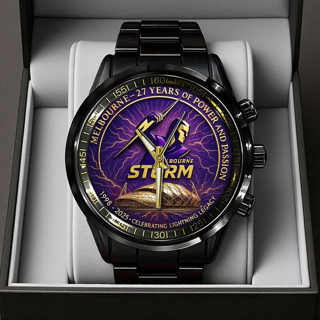 Melbourne Storm 27th Anniversary 2025 Black Stainless Steel Watch – TANTN17806