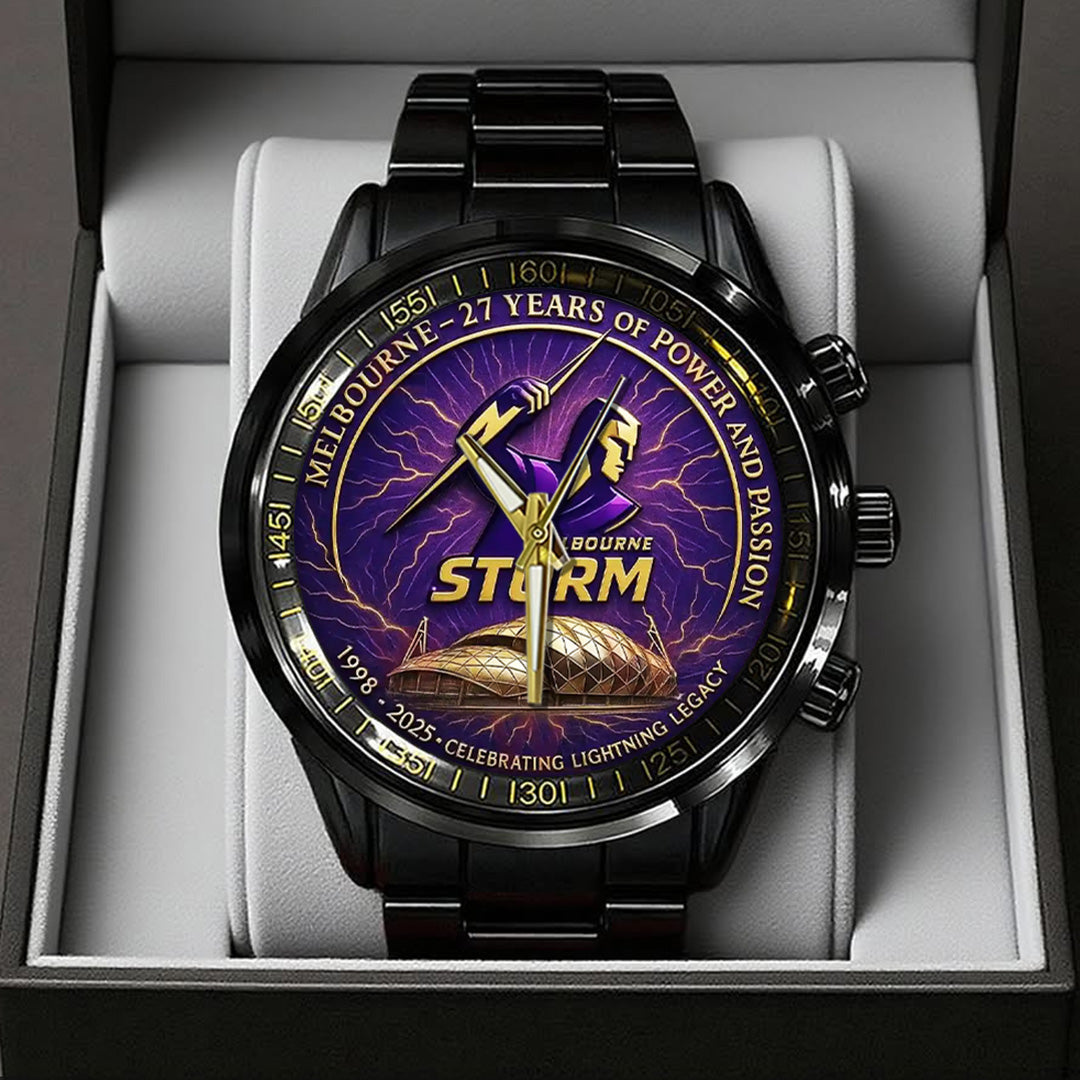 Melbourne Storm 27th Anniversary 2025 Black Stainless Steel Watch – TANTN17806