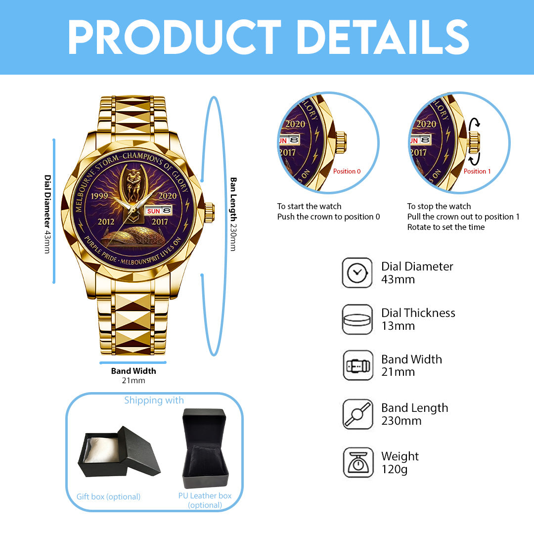 Melbourne Storm 27th Anniversary 2025 Alloy Luxury Quartz Watch – TANTN17807