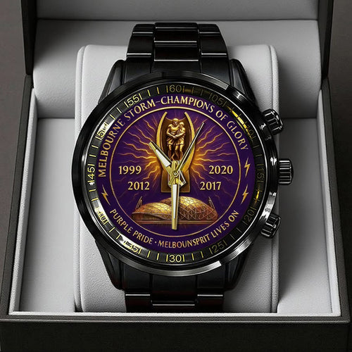 Melbourne Storm 27th Anniversary 2025 Black Stainless Steel Watch – TANTN17808