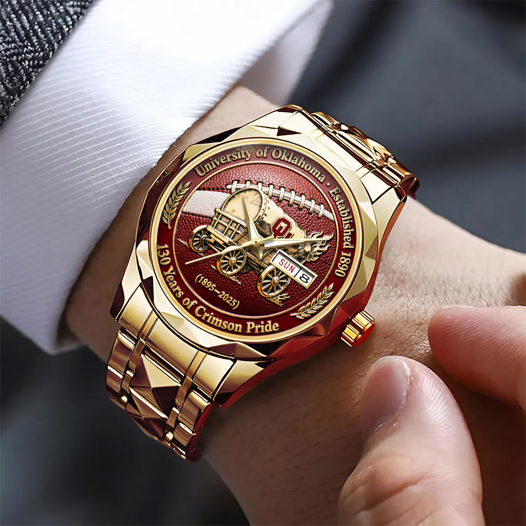 Oklahoma Sooners Football 130th Anniversary 2025 Alloy Luxury Quartz Watch – TANTN17817