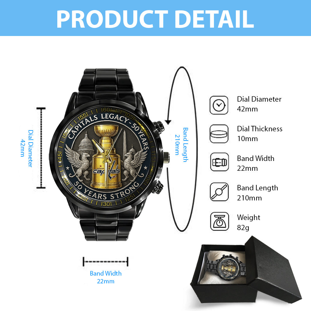 Washington Capitals 50 Years Black Stainless Steel Watch – TANTN17828