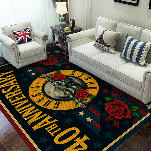Guns N' Roses 40th Anniversary Rectangular Rug – TANTN17867