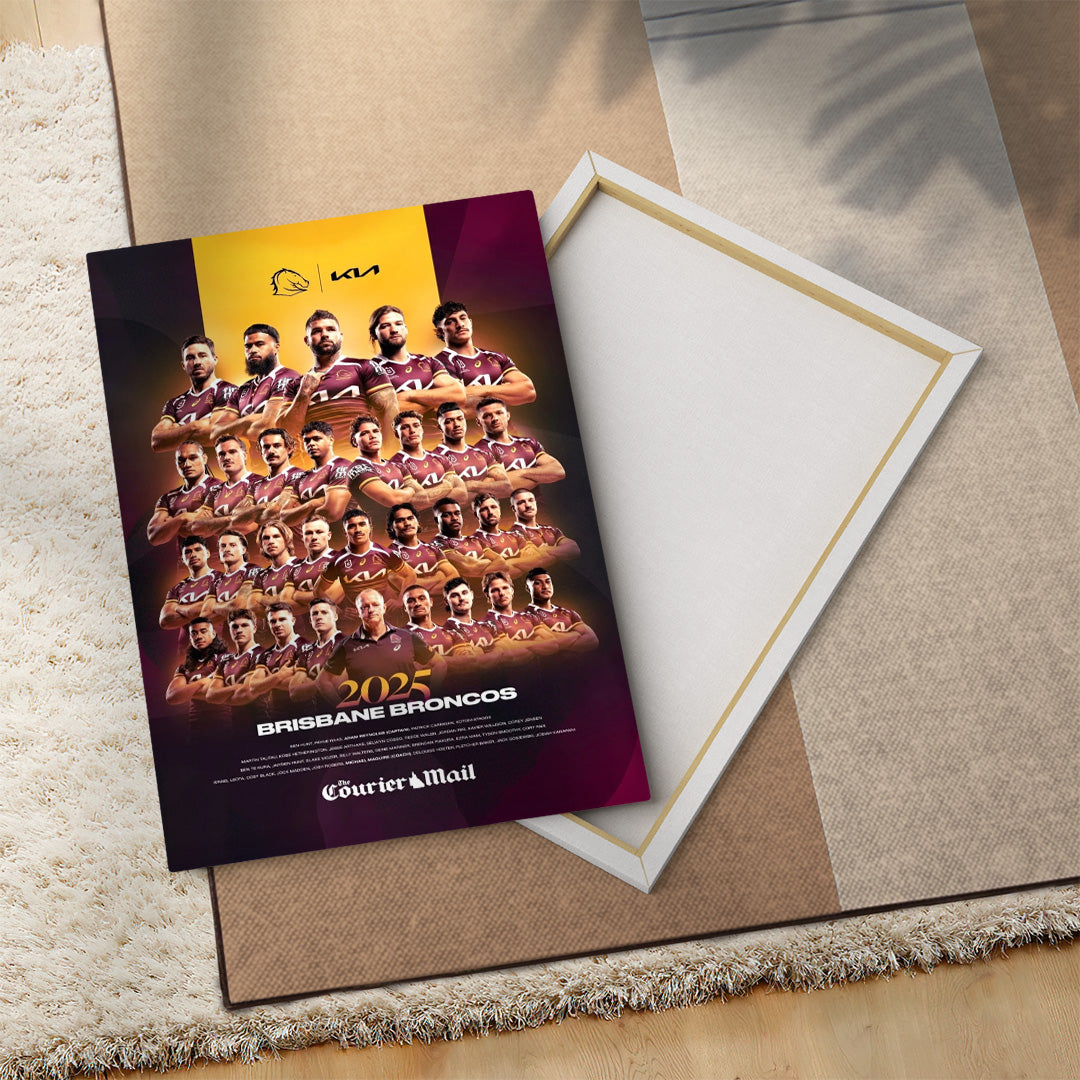 Brisbane Broncos Premiers 2025 Rectangle Canvas With Inner Frame – TANTN17891