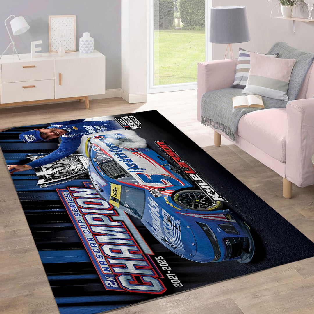 Kyle Larson 2025 NASCAR Cup Series Champion Rectangular Rug – TANTN18289