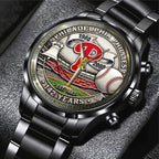 Philadelphia Phillies 142nd Anniversary Black Stainless Steel Watch – TANTN18481