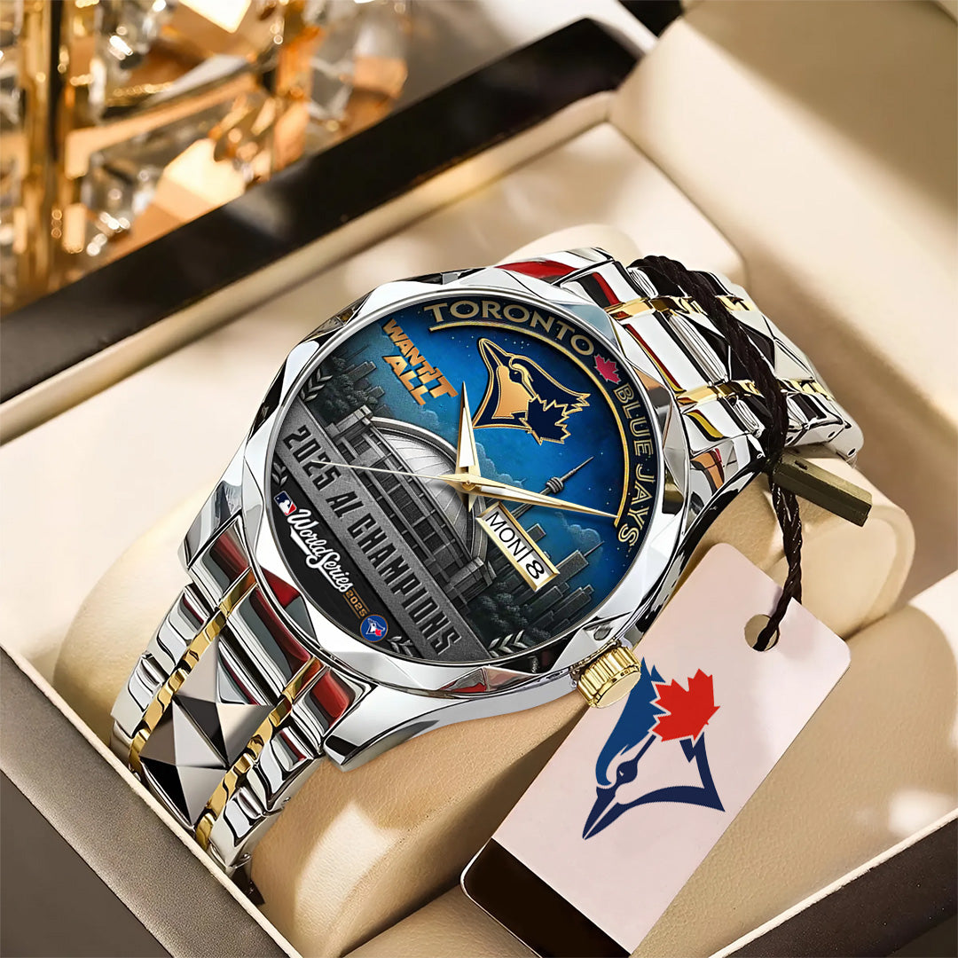 Toronto Blue Jays WinCraft 2025 American League Champions Alloy Luxury Quartz Watch – TANTN18701