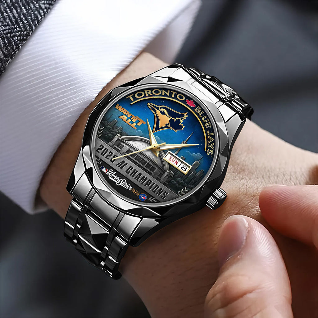 Toronto Blue Jays WinCraft 2025 American League Champions Alloy Luxury Quartz Watch – TANTN18701