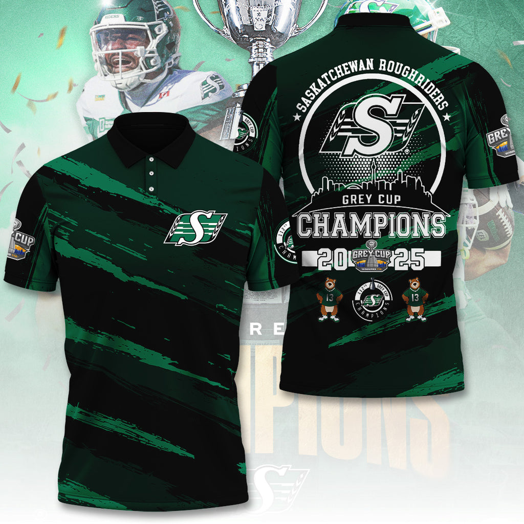 Saskatchewan Roughriders 2025 Grey Cup Champions 3D Apparel – TANTN18834