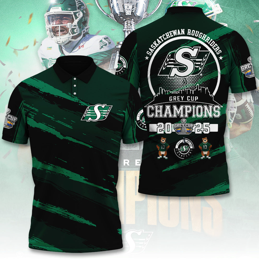 Saskatchewan Roughriders 2025 Grey Cup Champions 3D Apparel – TANTN18834